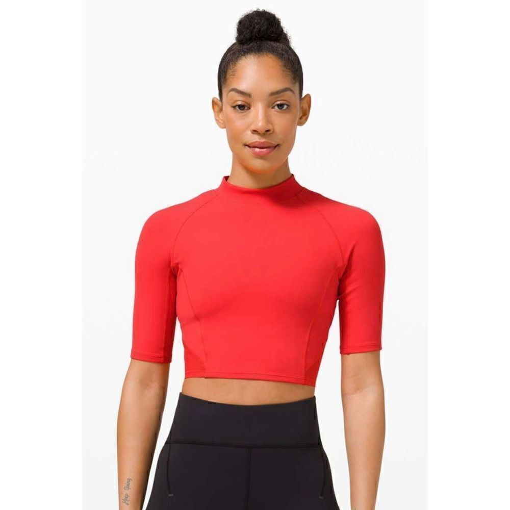 Womens Lululemon Everlux and Mesh Cropped Short Sleeve